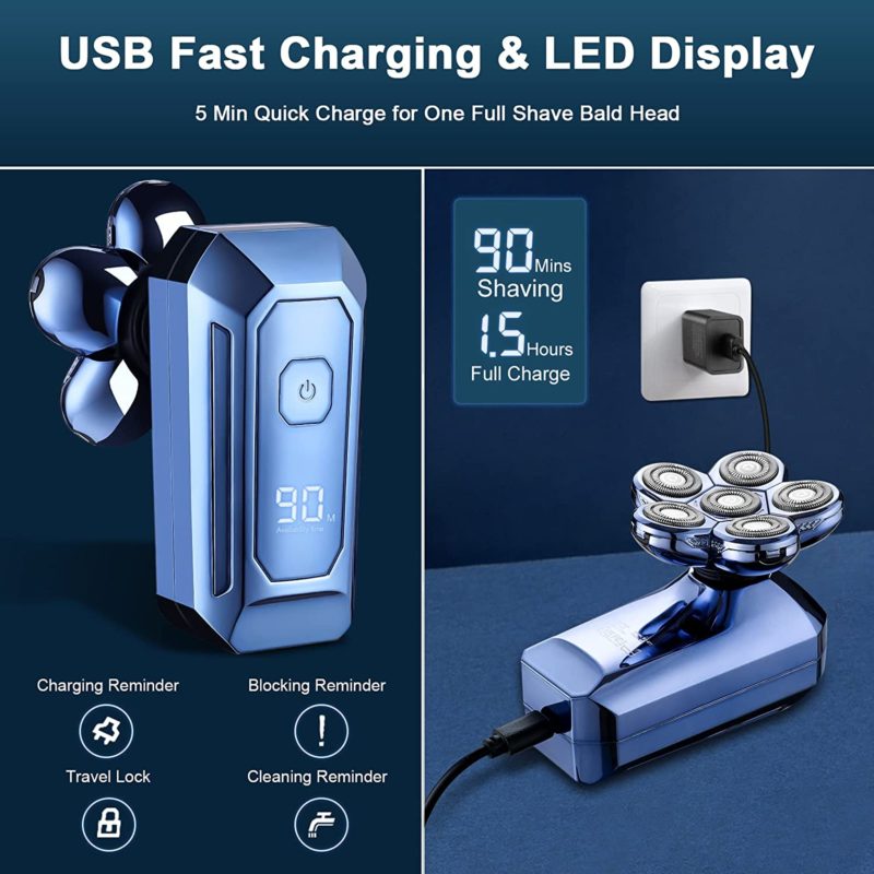 135485-4j5oty.jpg Rasoir électrique 6D, 5 en 1, étanche, rechargeable rapide, professionnel – Image 4