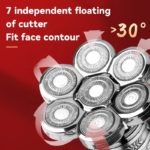 Rasoir électrique professionnel à 7 lames pour barbe et cheveux, rechargeable, coque en métal – Image 2