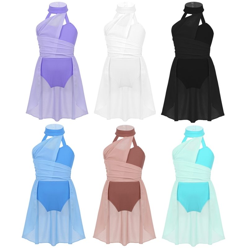 135557-jkq8be.jpg Robe de ballet en mousseline de soie pour fille, corsage, cage au dos, costume de danse lyrique – Image 2