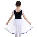 Robe de ballet Tutu pour fille, manches courtes, en dentelle, vêtement de danse – Image 2