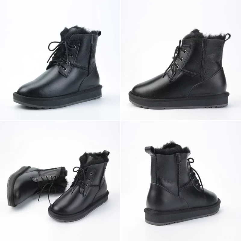 H77220ea1ae6644499a61f89a346a145dO Bottines d'hiver, peau et laine de mouton naturelle, doublée de fourrure, Boots imperméable – Image 5