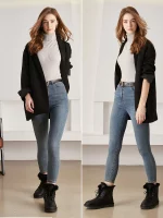 Bottines d'hiver, peau et laine de mouton naturelle, doublée de fourrure, Boots imperméable – Image 4