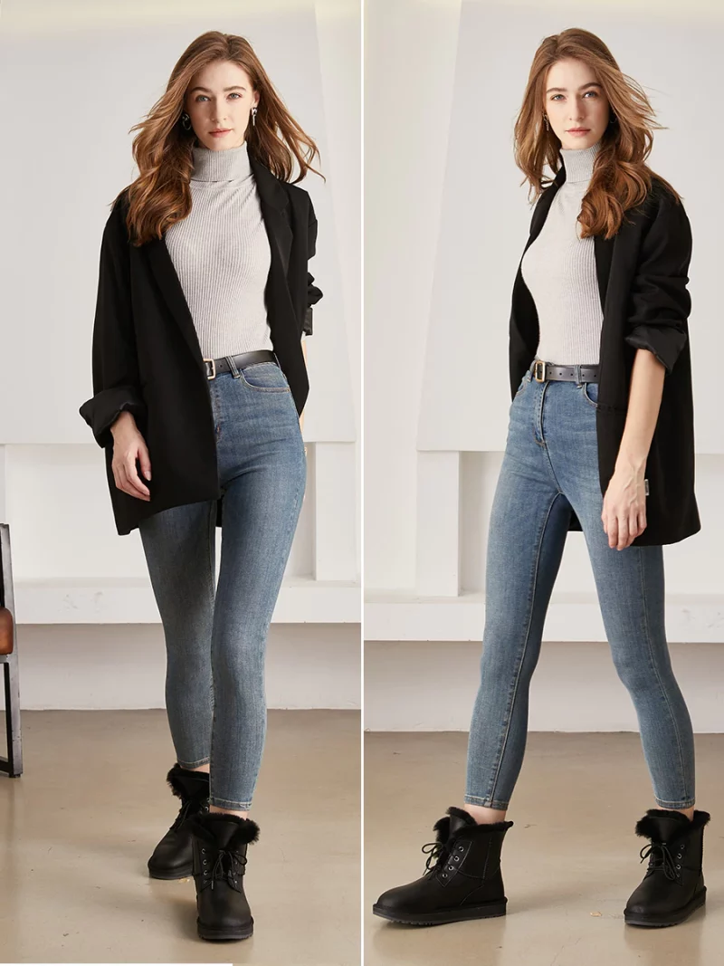 Hcddfb796cad3481083ce8a762549cb58h Bottines d'hiver, peau et laine de mouton naturelle, doublée de fourrure, Boots imperméable – Image 4