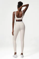 Ensemble fitness élastique et confortable en Nylon, séchage rapide, taille haute, 2 pièces – Image 14