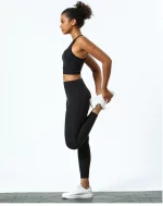 Ensemble de fitness élastique et doux, soutien-gorge de gymnastique, Legging taille haute, 2 pièces – Image 12