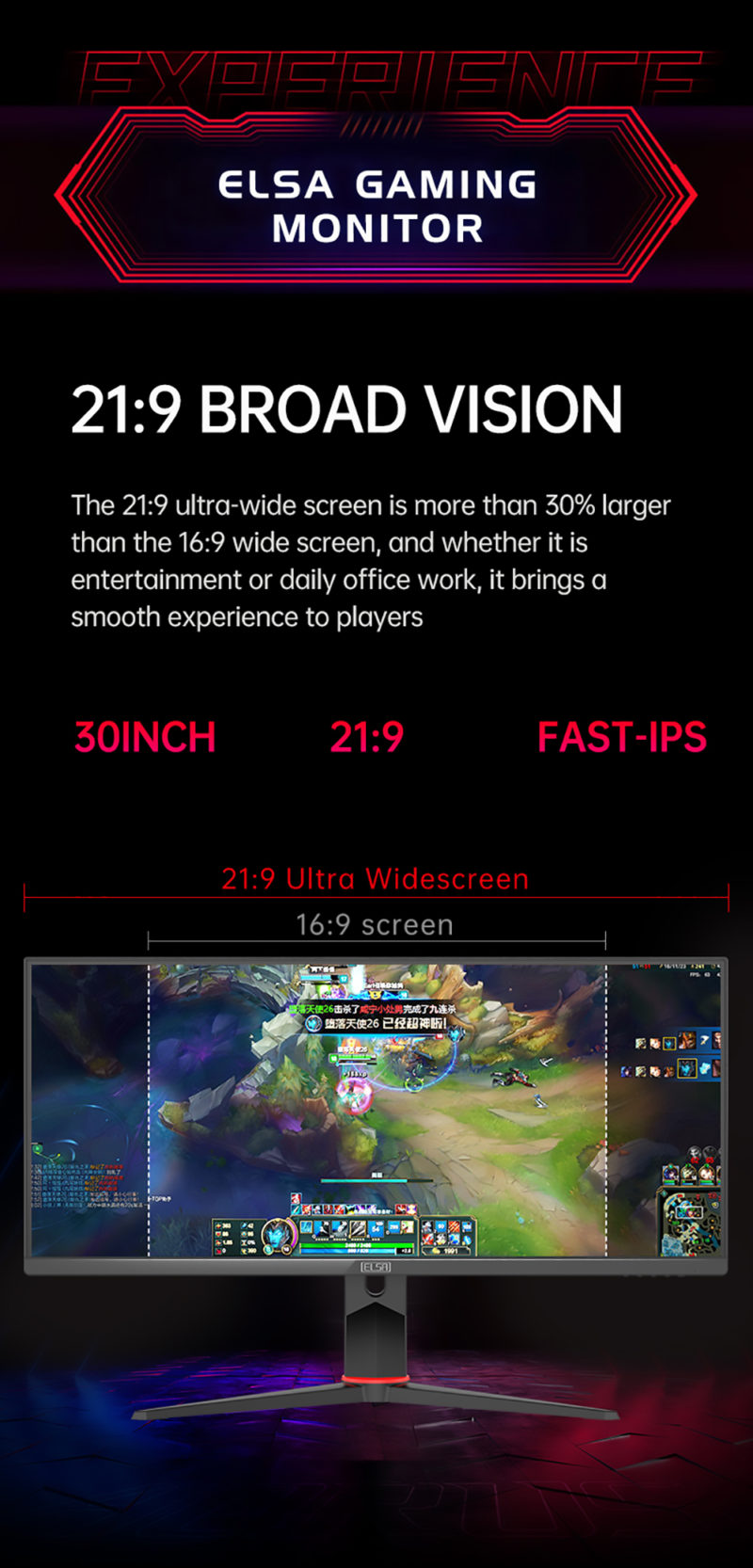 S6ebd7fe9f28f46a5bec6f16c1a1e1027t Moniteur Gaming, écran IPS 30", 2560x1080, 200Hz, 350cd/m², 1ms – Image 10