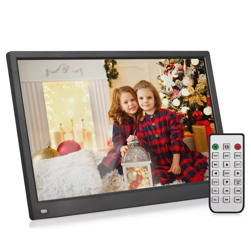 Cadre photo numérique de 10.1 à 15.6 pouces, 1080P, écran IPS, grand angle de vision, avec télécommande, multifonction – Image 1