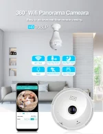Ampoule E27 avec caméra de surveillance 360°, Wifi, 1080P, vision nocturne, avec carte SD 128GB – Image 12