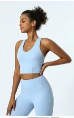 Ensemble de fitness élastique et doux, soutien-gorge de gymnastique, Legging taille haute, 2 pièces – Image 6