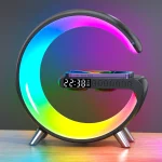 Station de charge sans fil multifonction, Smart, alarme, haut-parleur Bluetooth, veilleuse RGB, contrôle par application – Image 9