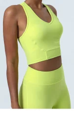 Ensemble de fitness élastique et doux, soutien-gorge de gymnastique, Legging taille haute, 2 pièces – Image 9