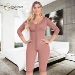 Combinaison de mise en forme, avec manches et soutien-gorge, façonnant le ventre, contrôle de la taille, fessiers, push-up – Image 4