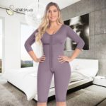 Combinaison de mise en forme, avec manches et soutien-gorge, façonnant le ventre, contrôle de la taille, fessiers, push-up – Image 3