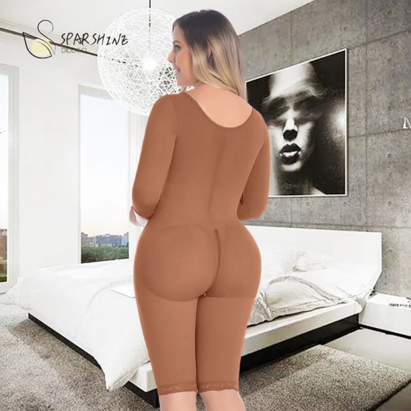 Combinaison de mise en forme, avec manches et soutien-gorge, façonnant le ventre, contrôle de la taille, fessiers, push-up – Image 5