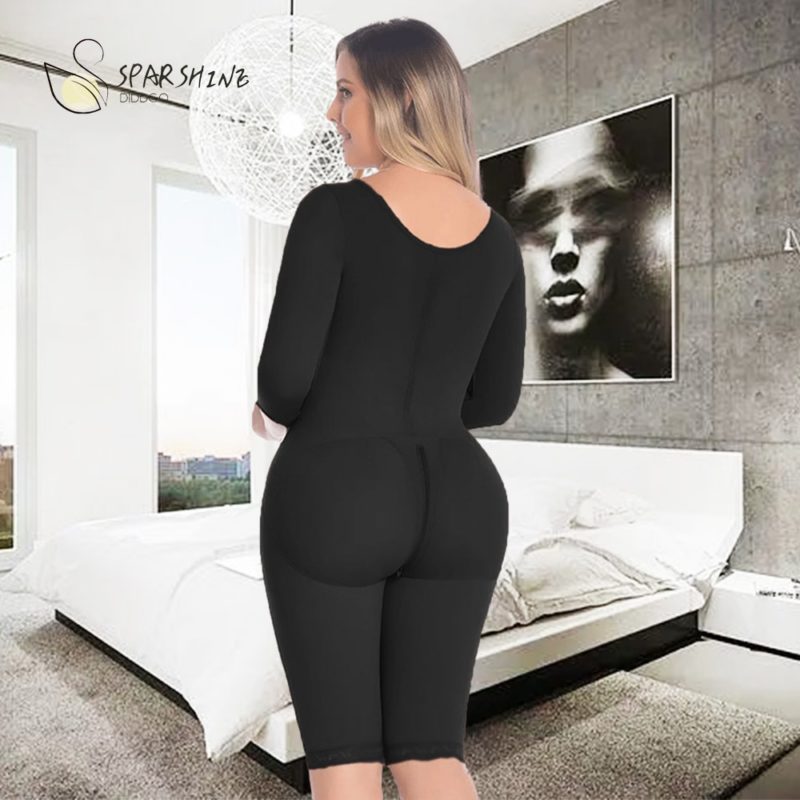 Combinaison de mise en forme, avec manches et soutien-gorge, façonnant le ventre, contrôle de la taille, fessiers, push-up – Image 2