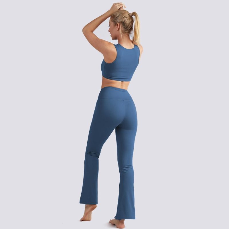 Ensemble de sport sans couture 2 pièces, taille haute, soutien-gorge, Fitness, Yoga – Image 2