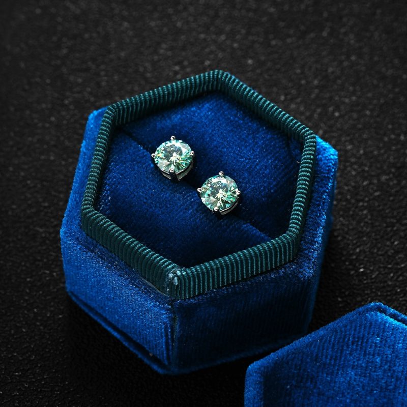 Boucles d'oreilles en diamant moissanite, argent Sterling 925 plaqué or blanc – Image 7