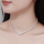 Collier en diamant moissanite, 3 à 5 mm, argent sterling 925 plaqué or blanc 18k – Image 4