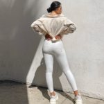 Legging en similicuir pour femme, pantalon Salsa Push Up, blanc – Image 2