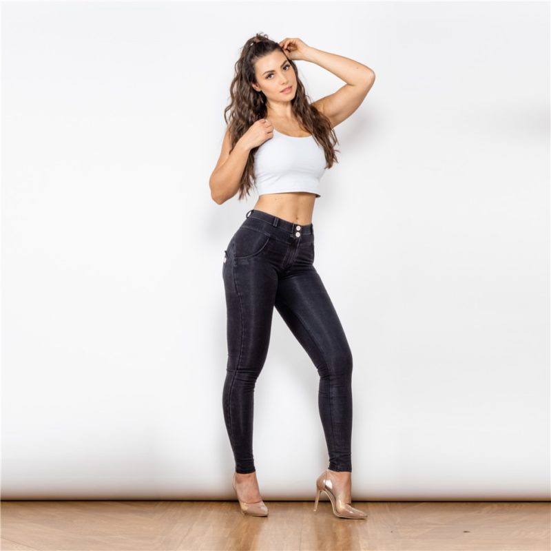 Legging en jeans pour femme, taille moyenne, pantalon Salsa Push Up, noir – Image 9