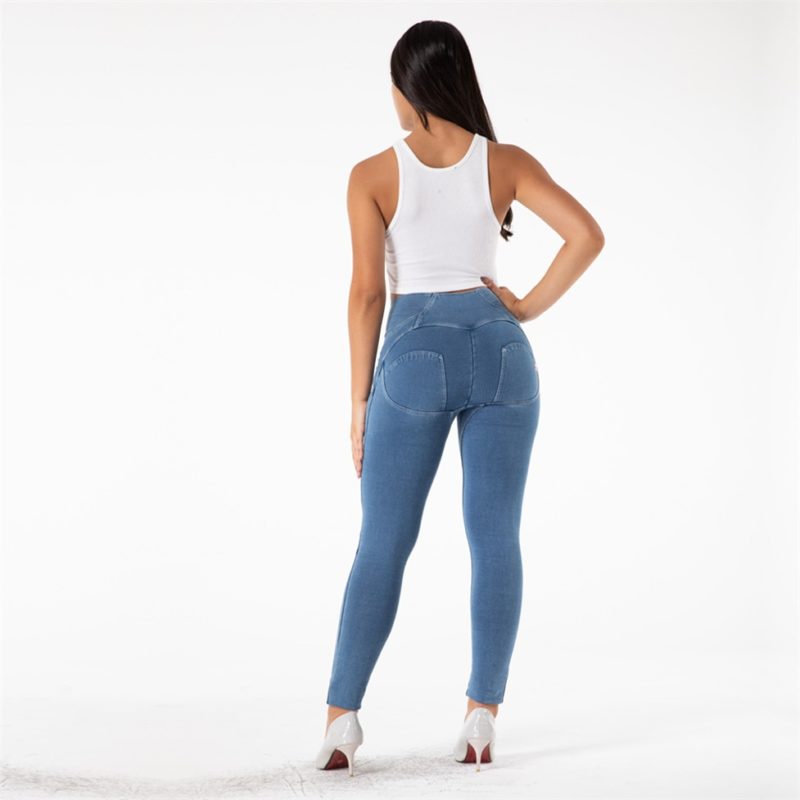 Legging en jeans pour femme, taille haute, pantalon Salsa Push Up, bleu – Image 2