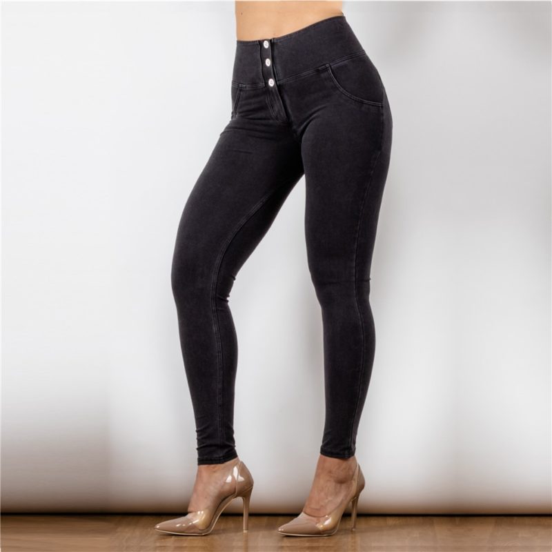 Legging en jeans pour femme, taille haute, pantalon Salsa amincissant, noir – Image 10