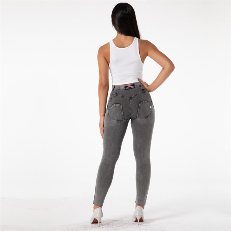 Legging en jeans pour femme, taille haute, pantalon amincissant, Salsa Push-Up, gris – Image 2