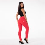 Legging extensible pour femme, taille haute, pantalon amincissant, Salsa Push-Up, rouge – Image 3