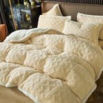 Ensemble 4 pièces en peluche berbère, housse de couette, taies d’oreiller et drap, parure de lit chaude – Image 6