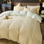 Ensemble 4 pièces en peluche berbère, housse de couette, taies d’oreiller et drap, parure de lit chaude – Image 5