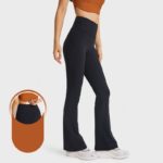 Legging de fitness en nylon, jambes évasées, taille haute, avec poche cachée – Image 15