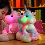 Peluche de licorne colorée et lumineuse, douce, 25 cm – Image 5