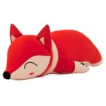 Peluche de renard couché, douce et confortable, oreiller, de 35 à 90 cm
