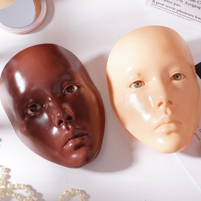 138453-mixhhf.jpg Tête de mannequin en silicone, entrainement du maquillage, extension de cils et art du visage, réutilisable – Image 6