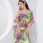 Costume de danse orientale, Galabeya, imprimé léopard, vêtement d'entraînement – Image 3