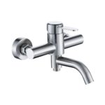 Robinet de salle de bain et douche en acier inoxydable 304, mitigeur d'eau froide et chaude, à montage mural