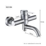 Robinet de salle de bain et douche en acier inoxydable 304, mitigeur d'eau froide et chaude, à montage mural – Image 6