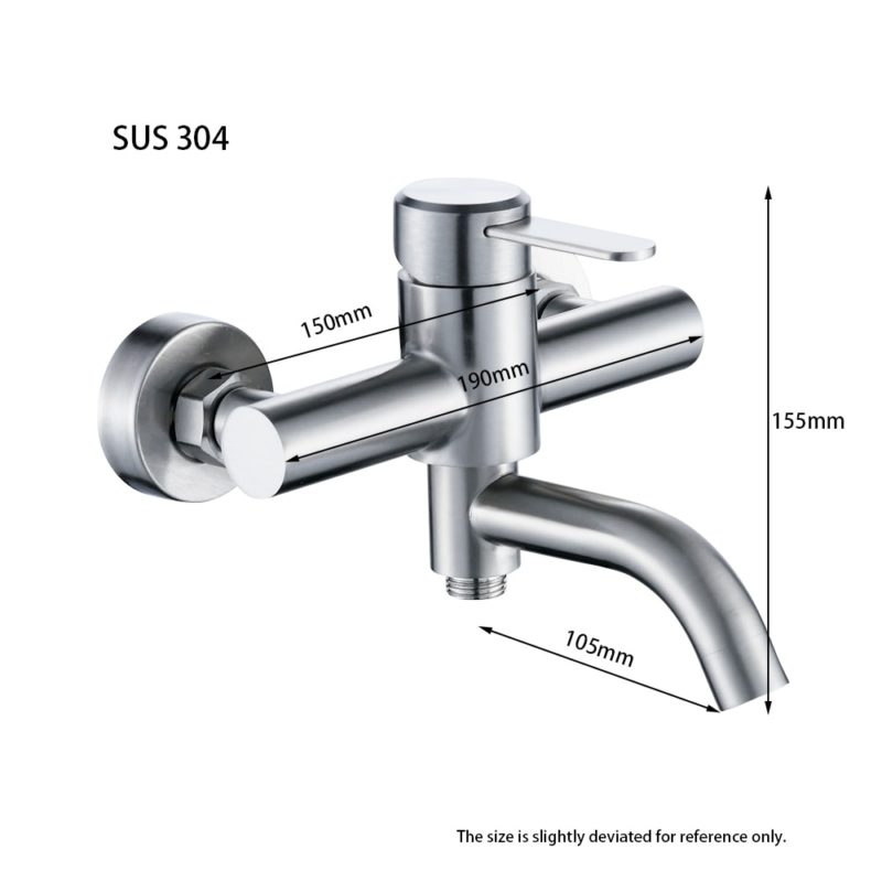 139685-mmg2ay.jpg Robinet de salle de bain et douche en acier inoxydable 304, mitigeur d'eau froide et chaude, à montage mural – Image 6