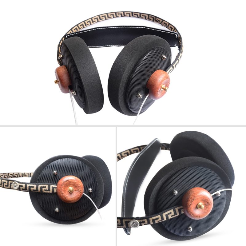 Casque stéréo dynamique en bois, dos ouvert, HiFi, 57mm, avec câble plaqué argent 3.5mm – Image 5