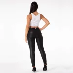 Legging en similicuir pour femme, pantalon Salsa Push Up, noir mat – Image 2