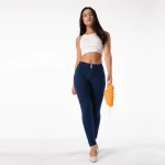 Legging en jeans pour femme, taille haute, pantalon Salsa Push Up, bleu foncé