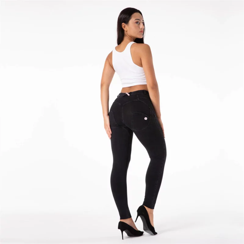 Legging en jeans pour femme, taille moyenne, pantalon Salsa Push Up, noir – Image 4