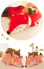 Peluche de renard couché, douce et confortable, oreiller, de 35 à 90 cm – Image 7