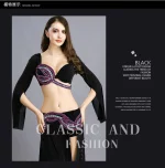 Ensemble 2 pièces de danse orientale, en soie argentée, perlé, costume professionnel – Image 8