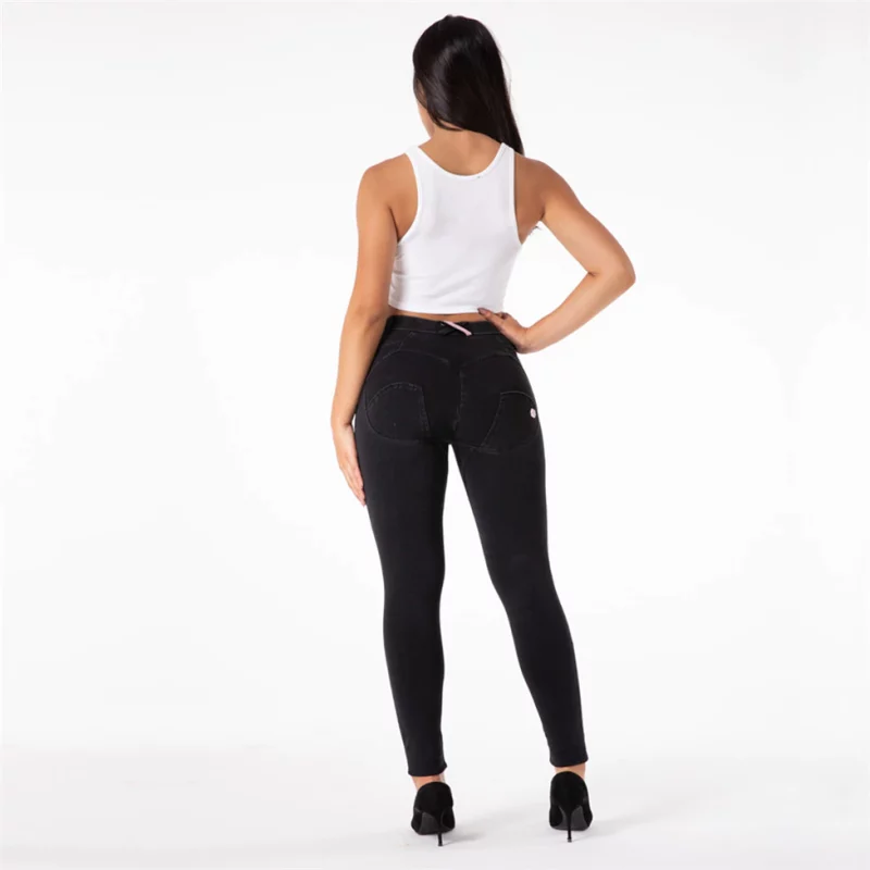 Legging en jeans pour femme, taille moyenne, pantalon Salsa Push Up, noir – Image 2
