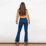 Pantalon jeans évasé pour femme, en Denim élégant et amincissant, à jambes larges – Image 4