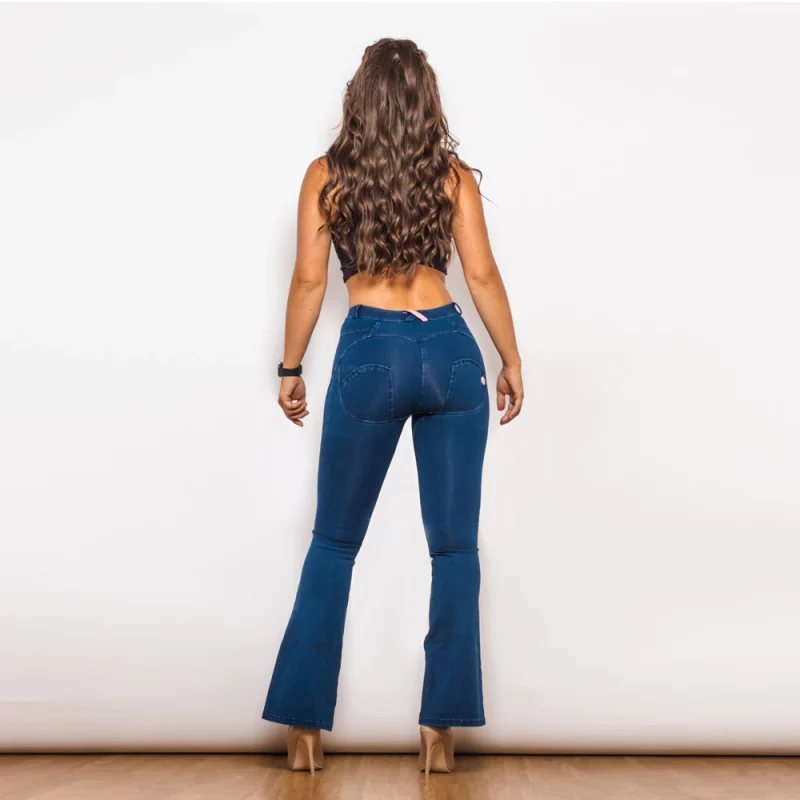 Pantalon jeans évasé pour femme, en Denim élégant et amincissant, à jambes larges – Image 4
