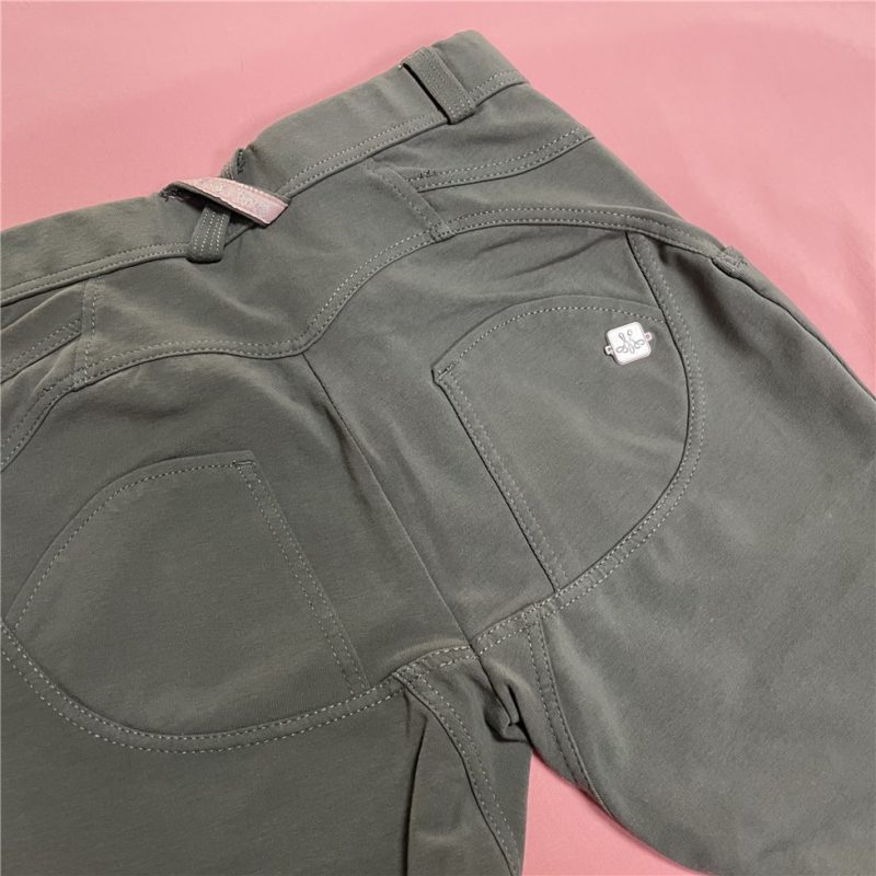 Legging extensible pour femme, taille moyenne, pantalon amincissant, Salsa Push-Up, gris vert olive – Image 12