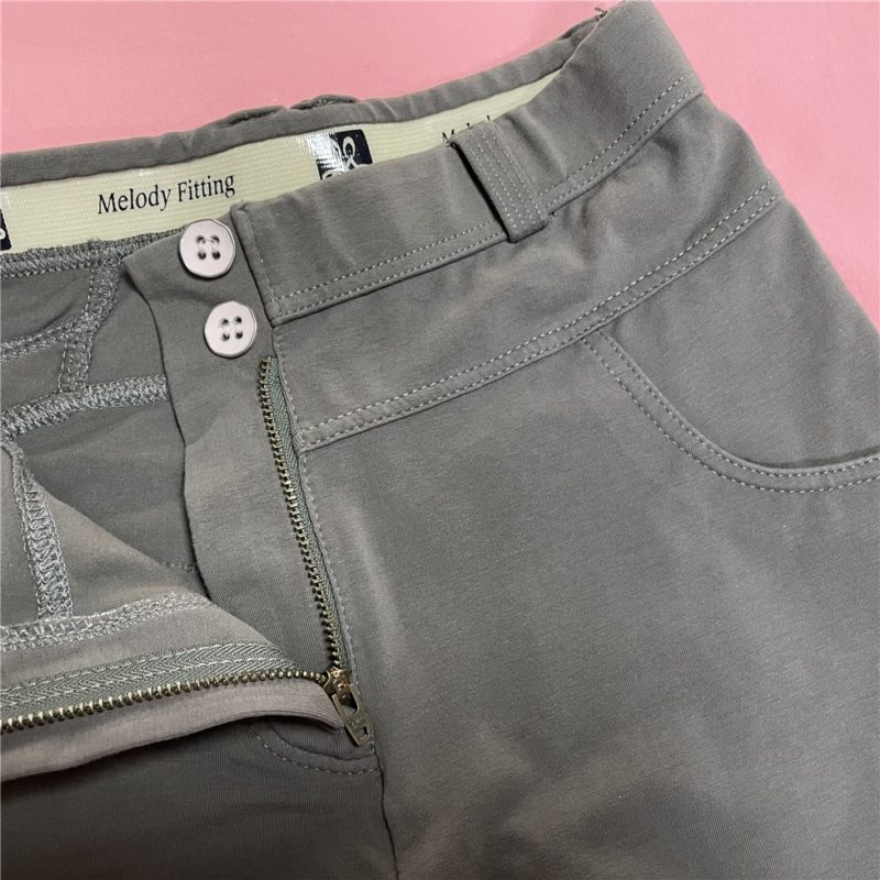 Legging extensible pour femme, taille moyenne, pantalon amincissant, Salsa Push-Up, gris vert olive – Image 11