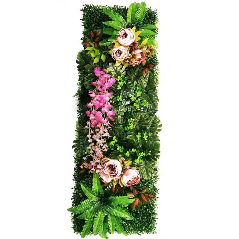 Panneau mural de plantes artificielles, mousse de gazon, subtropicales, 120 x 40 cm – Image 5